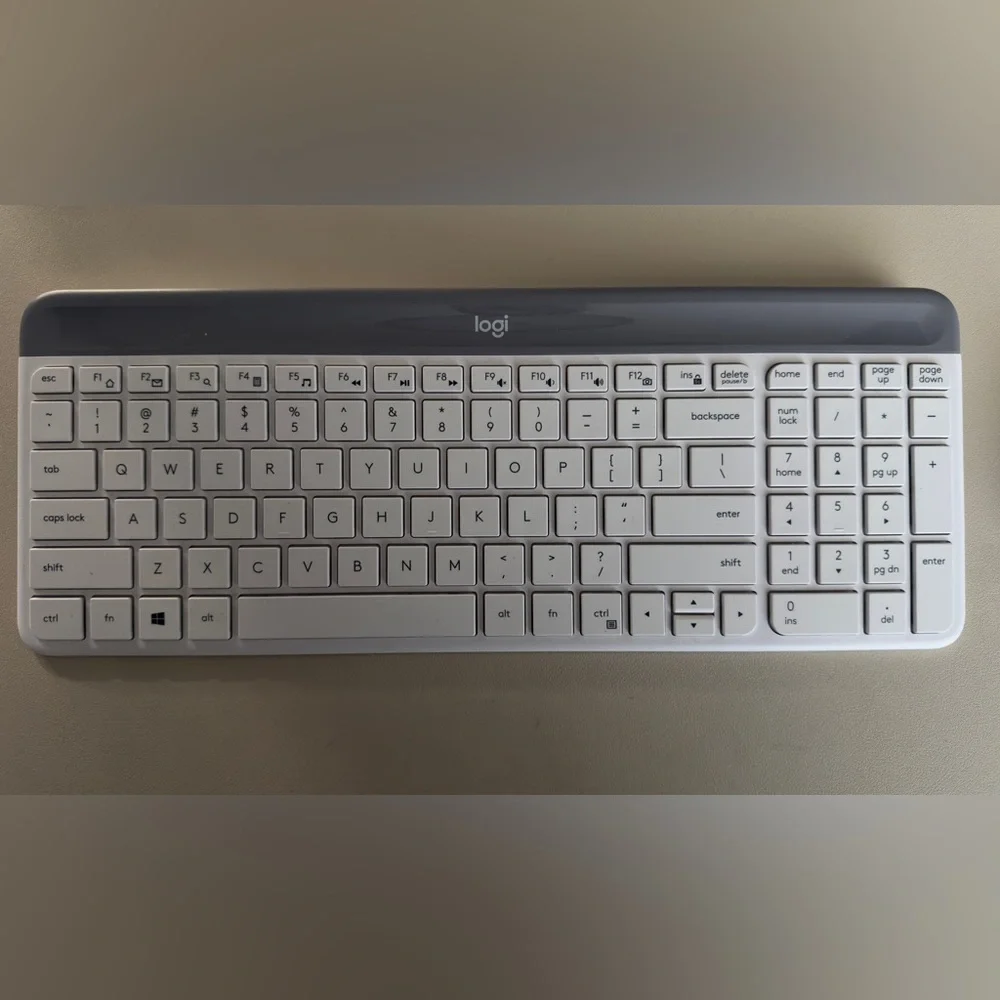 Logitech Wireless Keyboard in White and Gray
